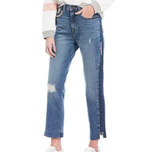 Ella Moss High Waist Two Tone Raw Hem Jean.NWT!